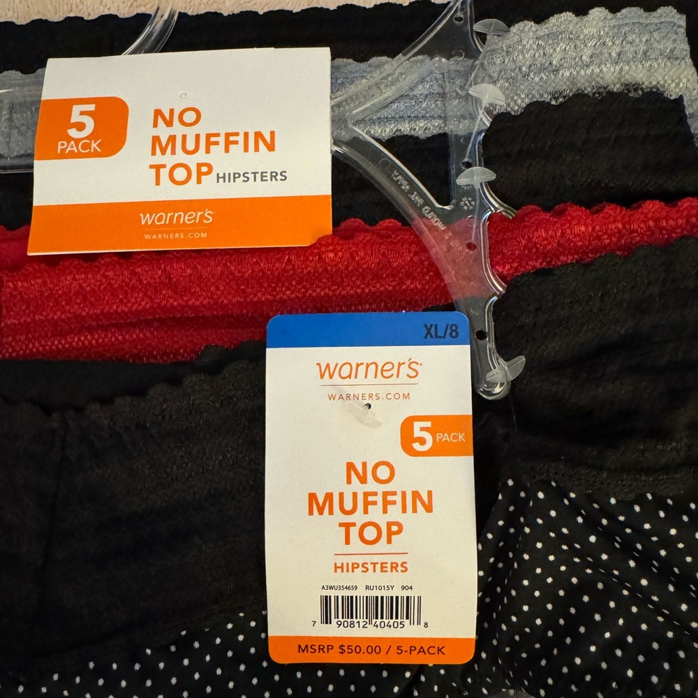 Warner's Black and Red Panties Intimates & Sleepwear